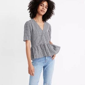 Madewell • Gingham Peplum Blouse